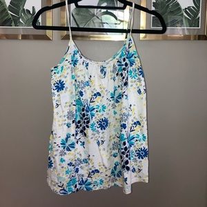 Old Navy size small light floral white tank top